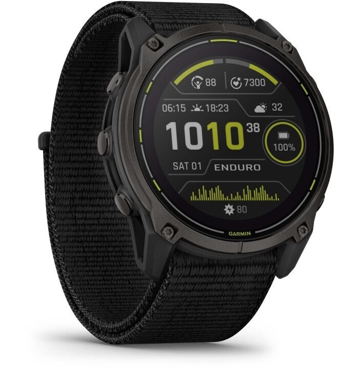 Garmin Enduro 3 Sapphire Solar GPS Smartwatch - Schwarz/Carbongrau DLC Titan
